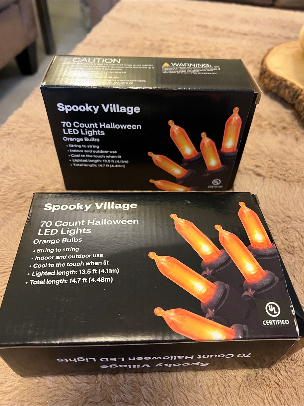 Orange LED Halloween String Lights - 70 Count